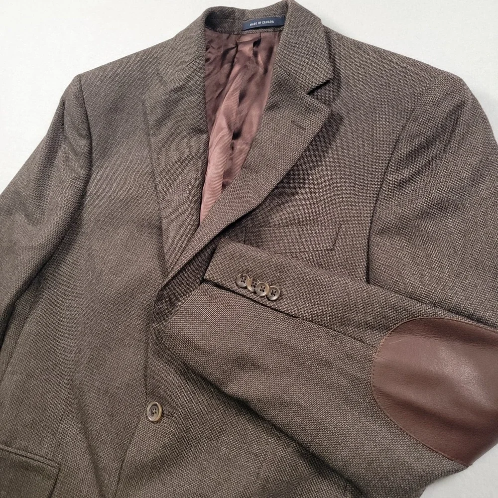 Cremieux Collection x Loro Piana Wool Sport Coat Mens 38R Brown Birdseye Blazer